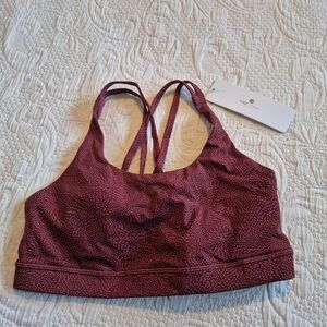 CRZ Yoga bra women's size Medium deep red with pink, NEW